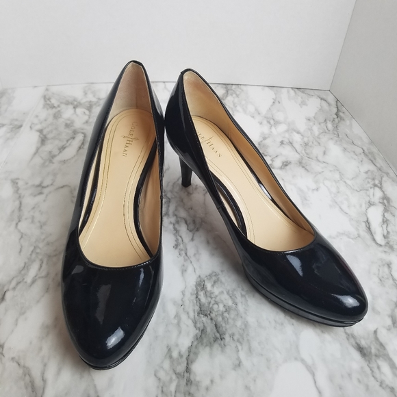 Cole Haan Black Heels Size 9 1/2 B Patent - Picture 2 of 6